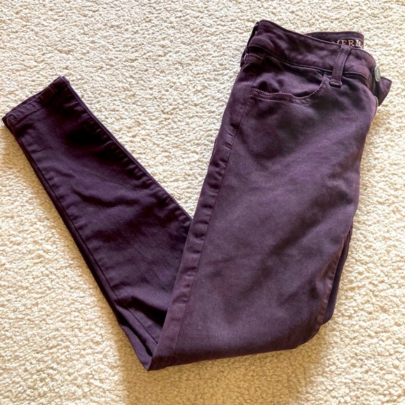 Maroon American Eagle Super Stretch Jegging - Picture 1 of 12